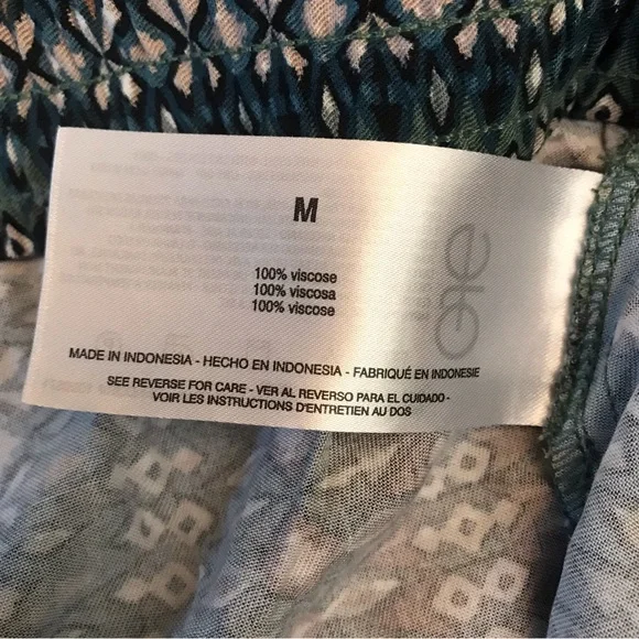 Jessica Simpson Boho Harem Cabana Pants Womens Medium Baggy Relaxed Teal Brown - Picture 4 of 13